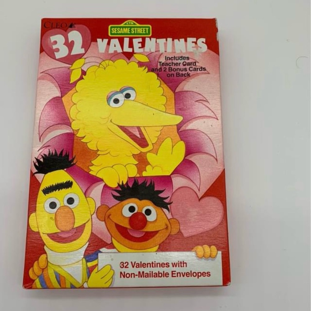 Vintage CLEO Valentines Cards Sesame Street 32 Big Bird Jim Henson’s